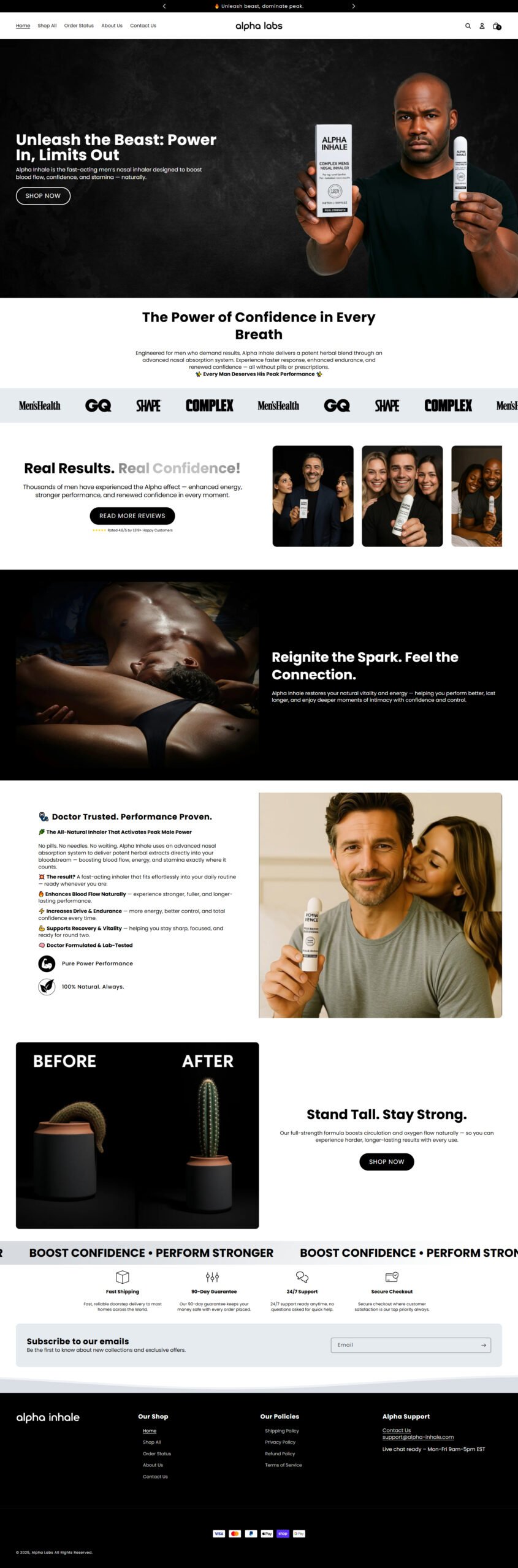 Alpha Inhale - Full Website Preview
