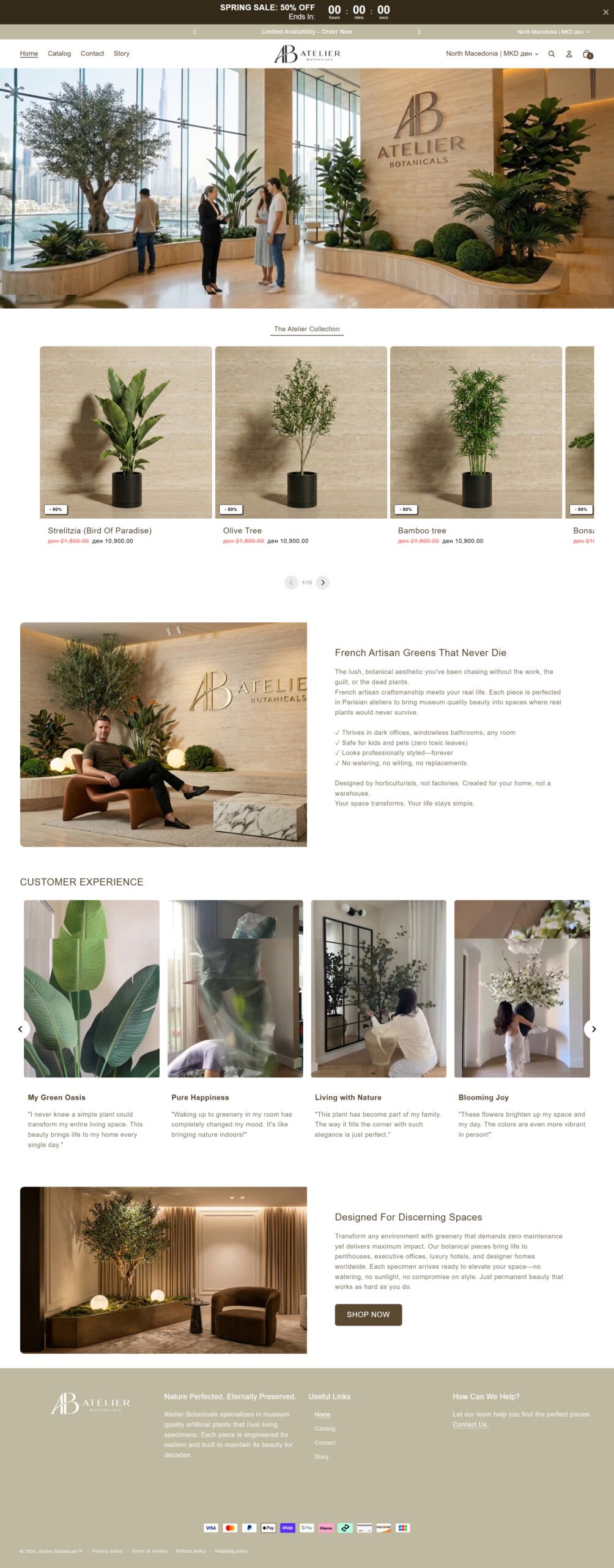Atelier Botanical - Full Website Preview