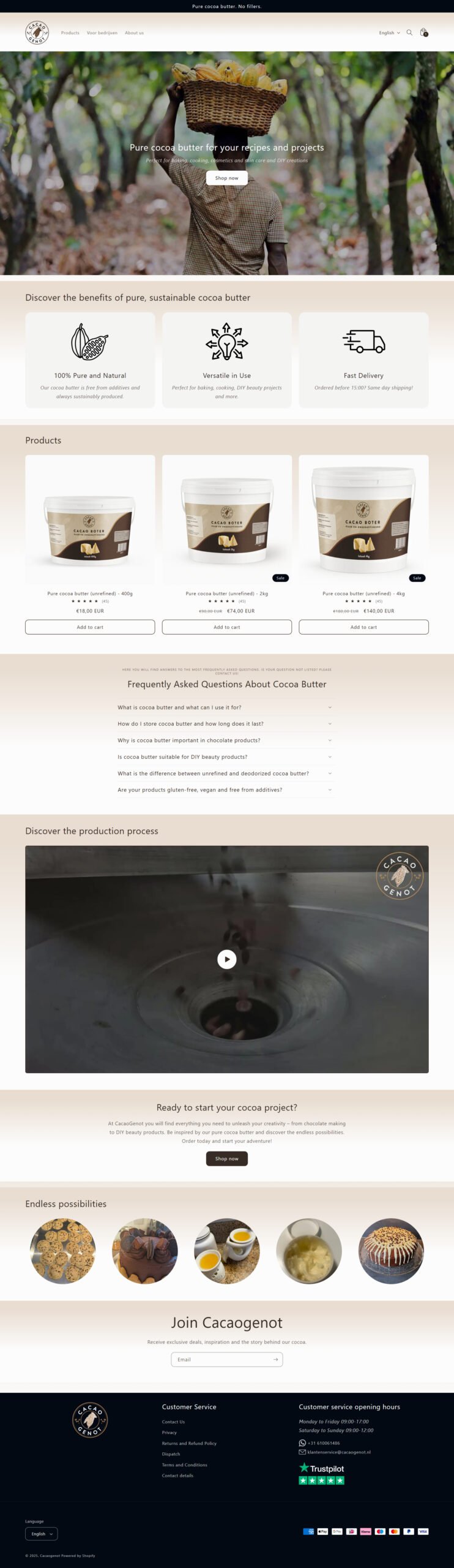Cacao Genot - Full Website Preview