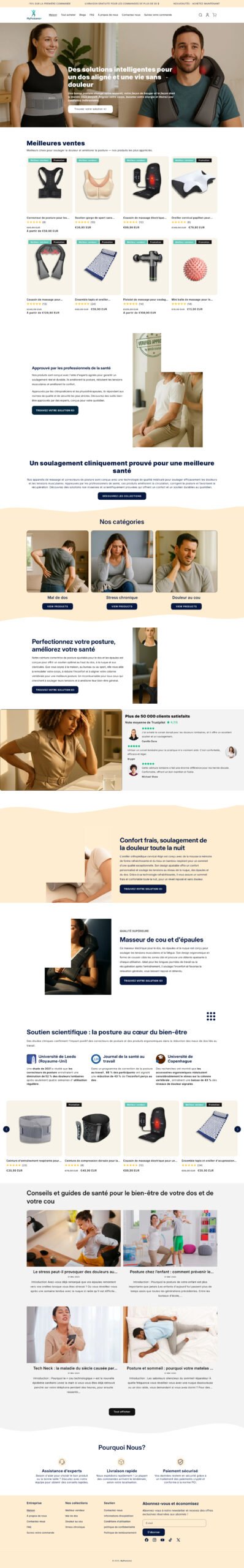 My Postureo - Full Website Preview