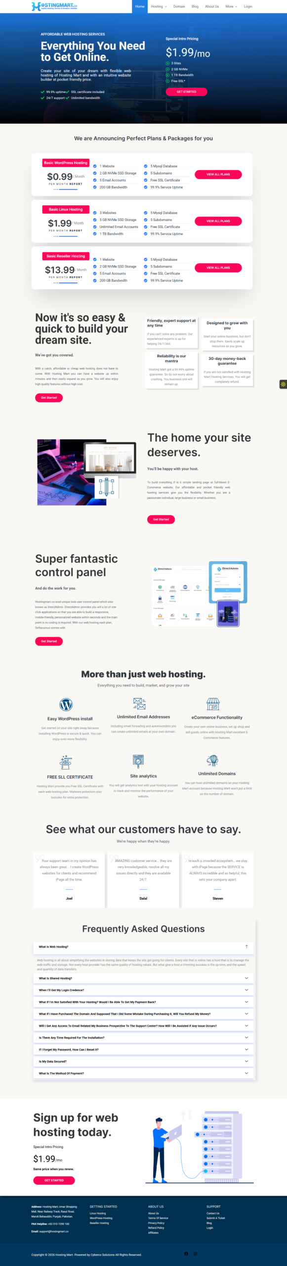 Hosting Mart - Full Website Preview