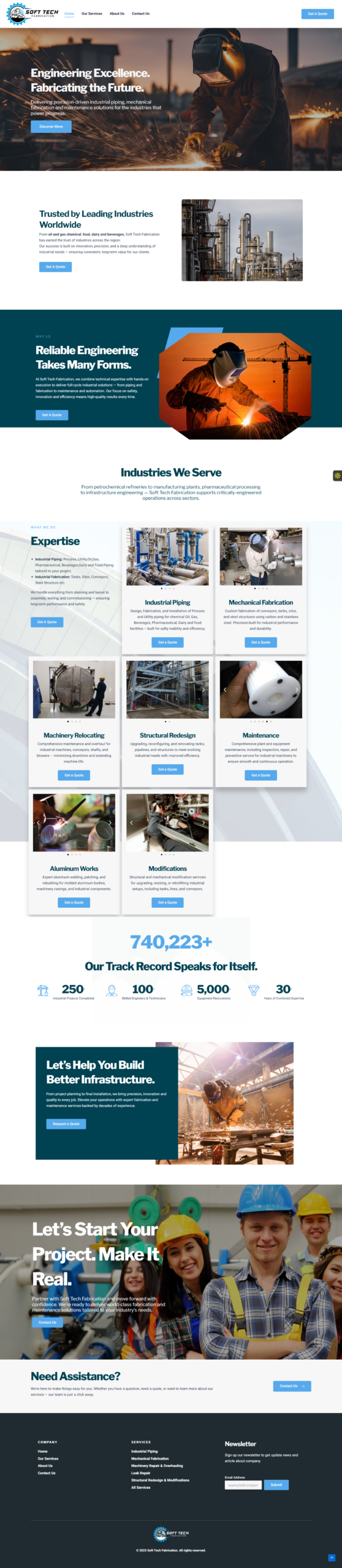Soft Tech Fabrication - Full Website Preview